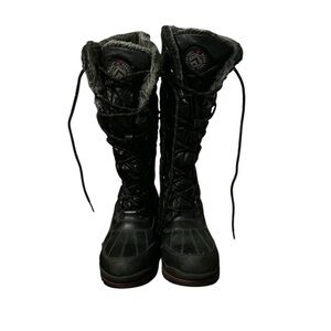 Women's banff Trail Black Quilted Tall Winter Boots